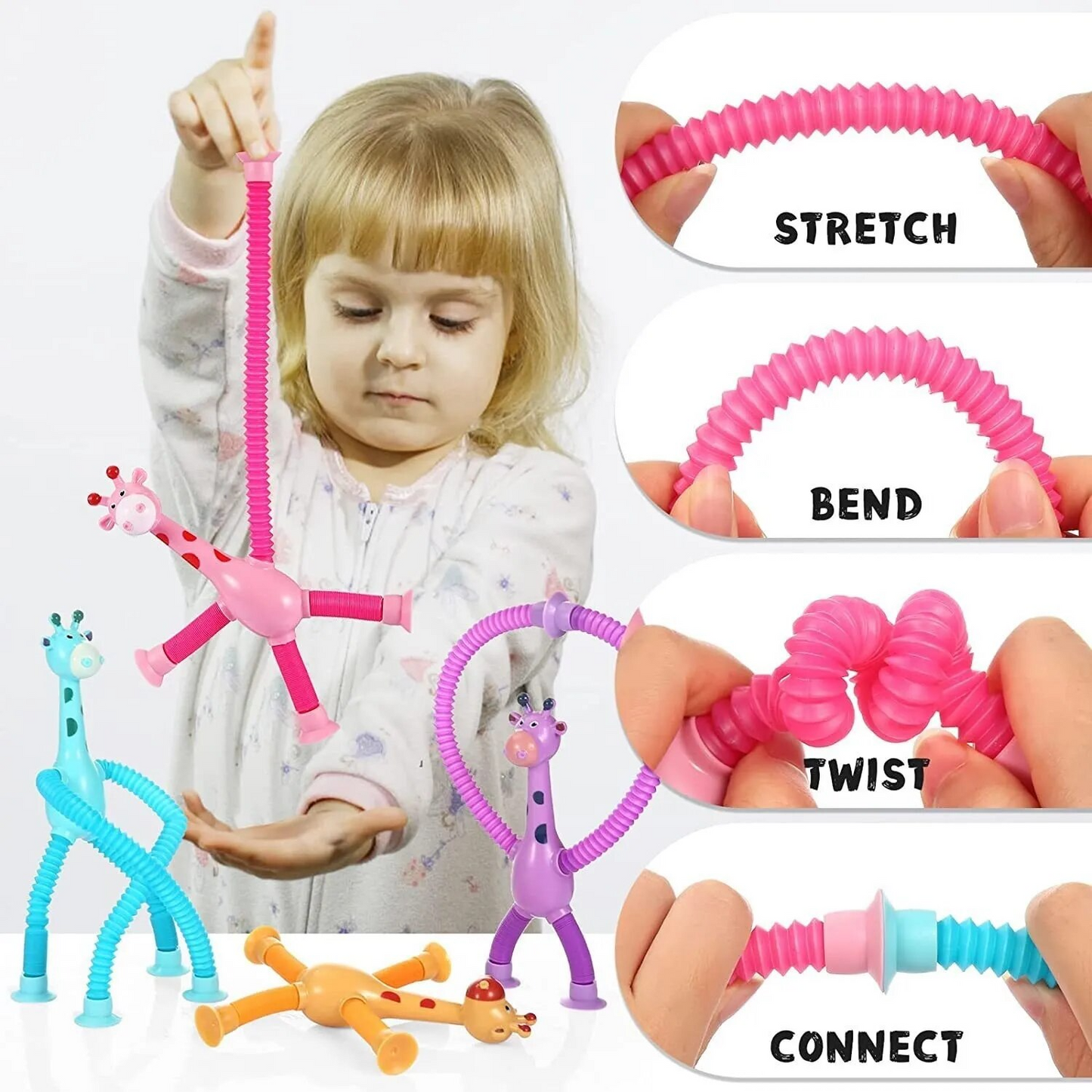 Telescopic Suction Cup Giraffe Toy