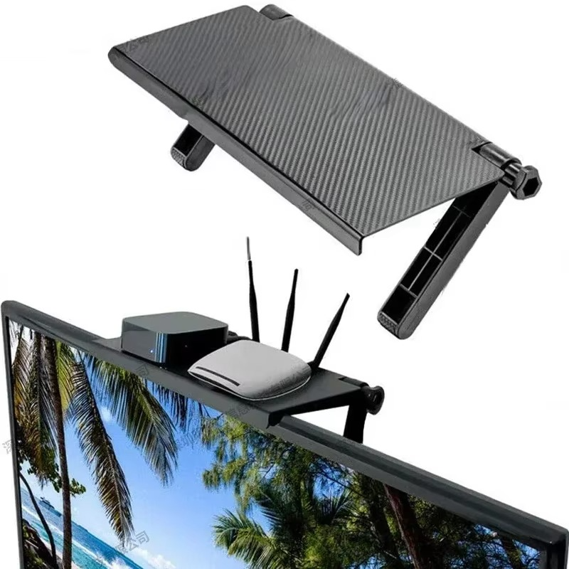 Adjustable TV Screen Top Shelf Storage Rack