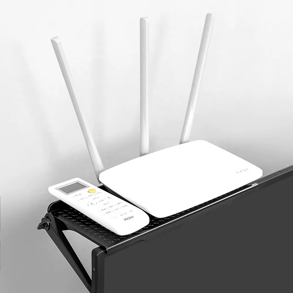 Adjustable TV Screen Top Shelf Storage Rack
