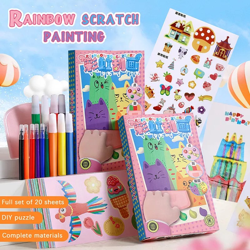 Rainbow Scratch Art Painting Set for Kids