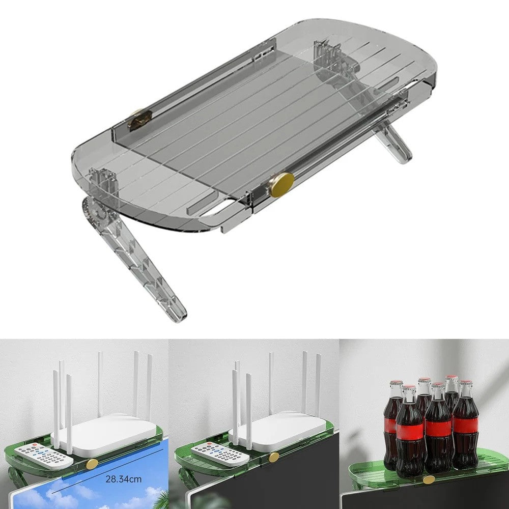 Adjustable TV Screen Top Shelf Storage Rack