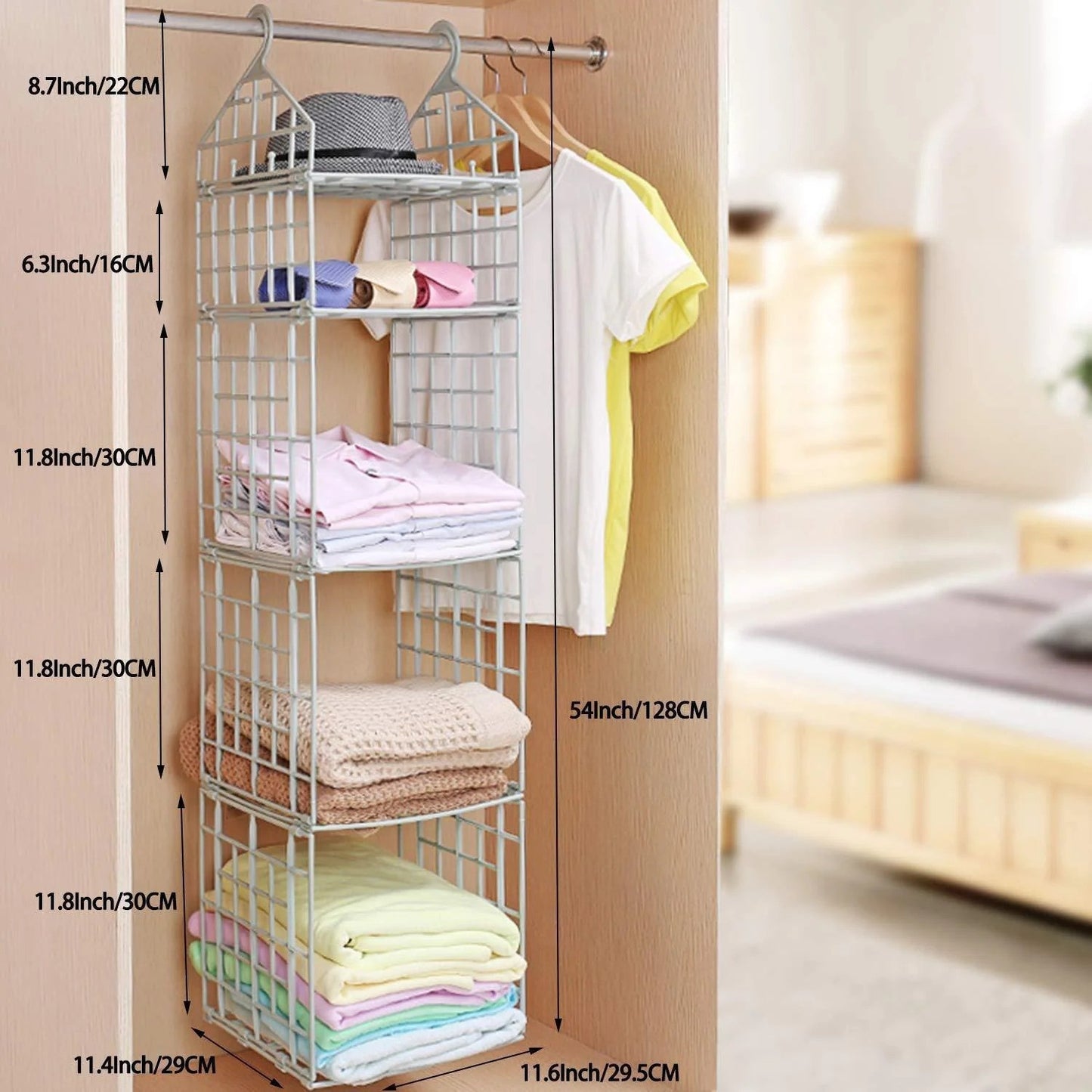 5 Layer Folding Clothes Storage Hanging Organizer