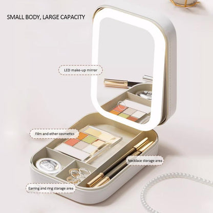 Makeup & Jewelry Organizer with LED Mirror ( 3 Light Settings )✨