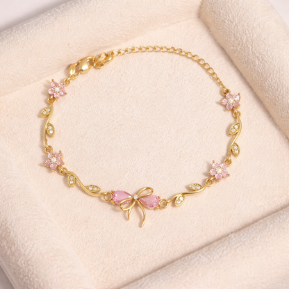 Elegant Bow Charm Bracelet
