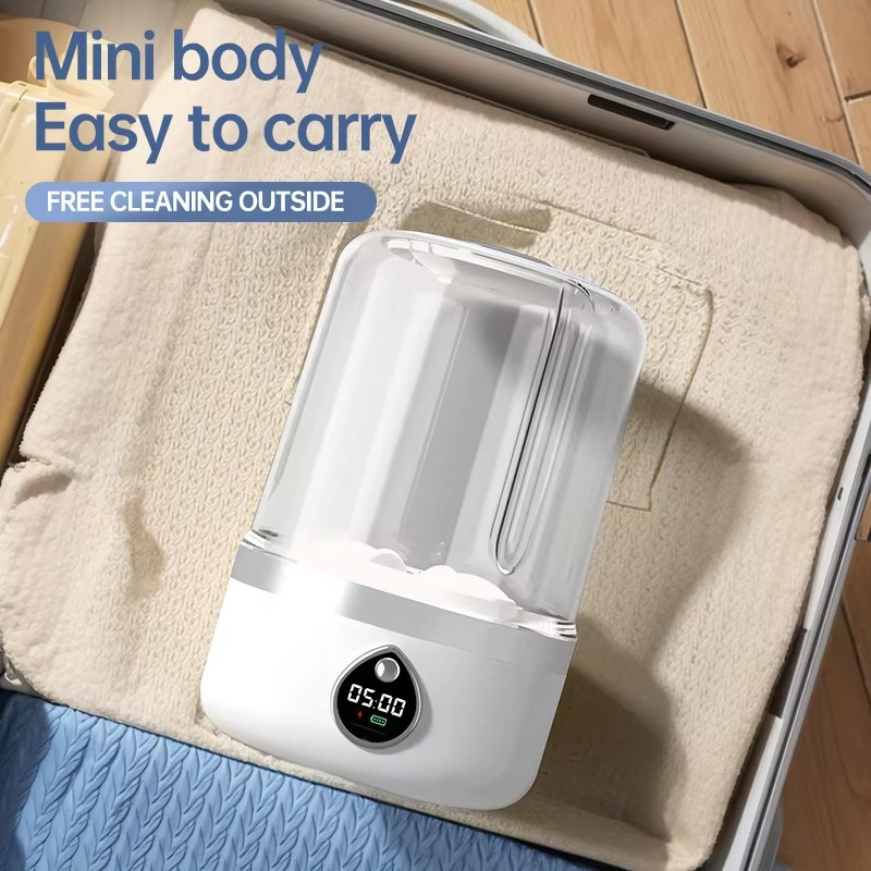Cordless Portable Mini Washer – Rechargeable Mini Washing Machine for Underwear & Socks