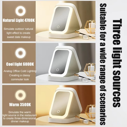 Makeup & Jewelry Organizer with LED Mirror ( 3 Light Settings )✨