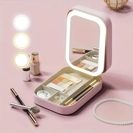 Makeup & Jewelry Organizer with LED Mirror ( 3 Light Settings )✨