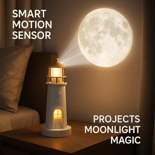 3D Lighthouse Moon Projector + Remote